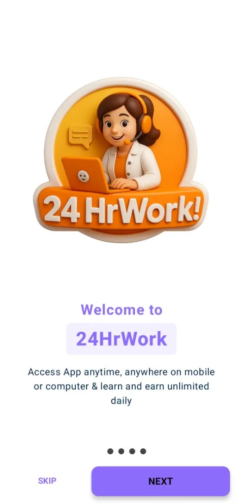 App onboarding welcome screen